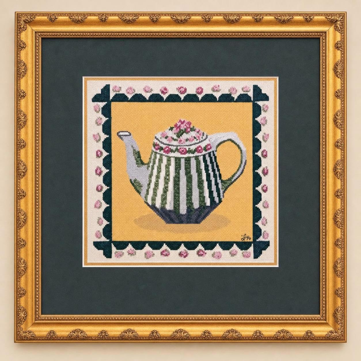 Pepita Needlepoint Canvas: Teapot Striped, 10" x 10"