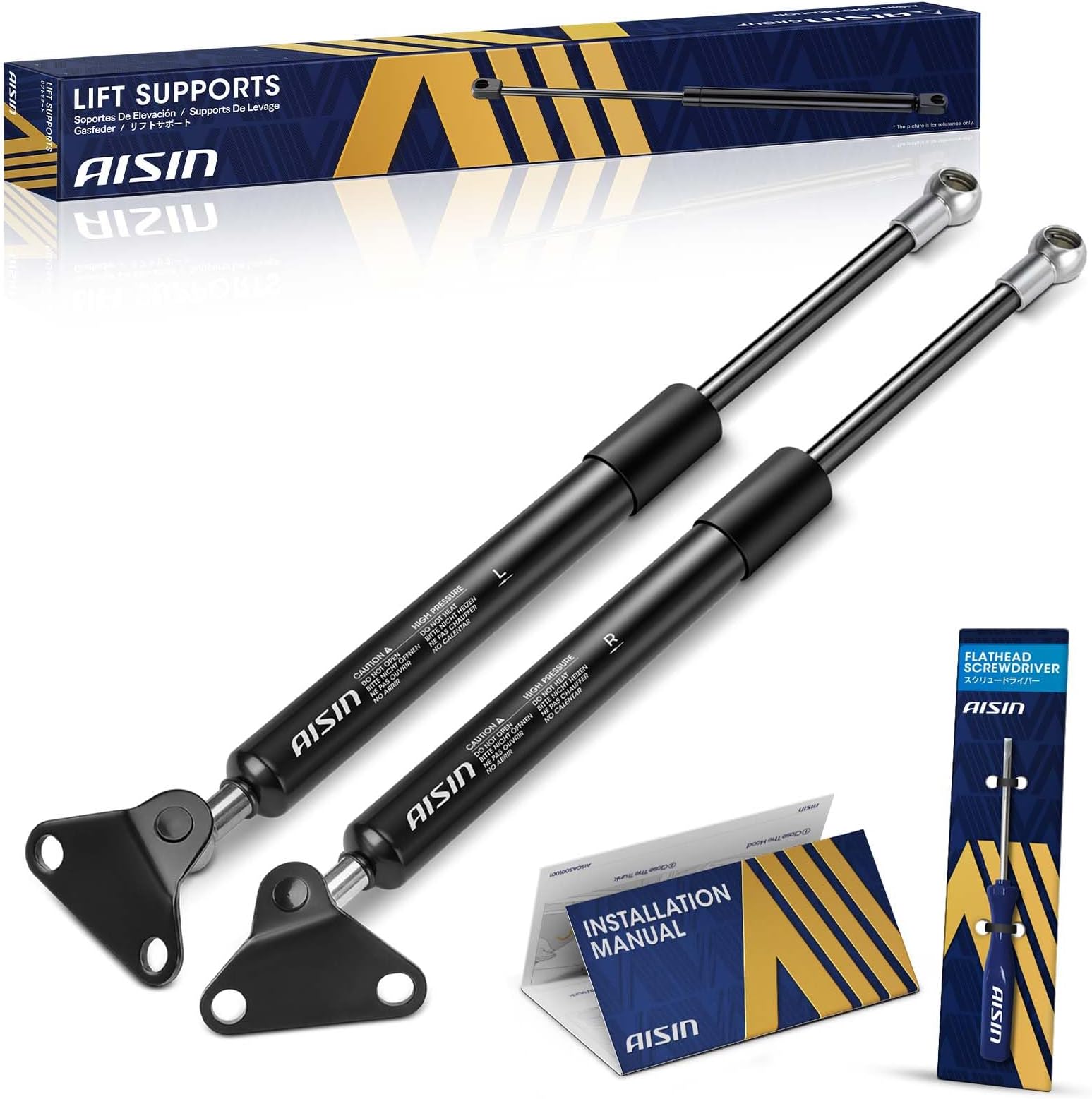 AISIN GAST-01146 Rear Tailgate Lift Supports Shock Struts - Compatible with Toyota Land Cruiser 2008-2011 & 2013-2018, Lexus LX570 2008-2011 & 2013-2018 - Set of 2