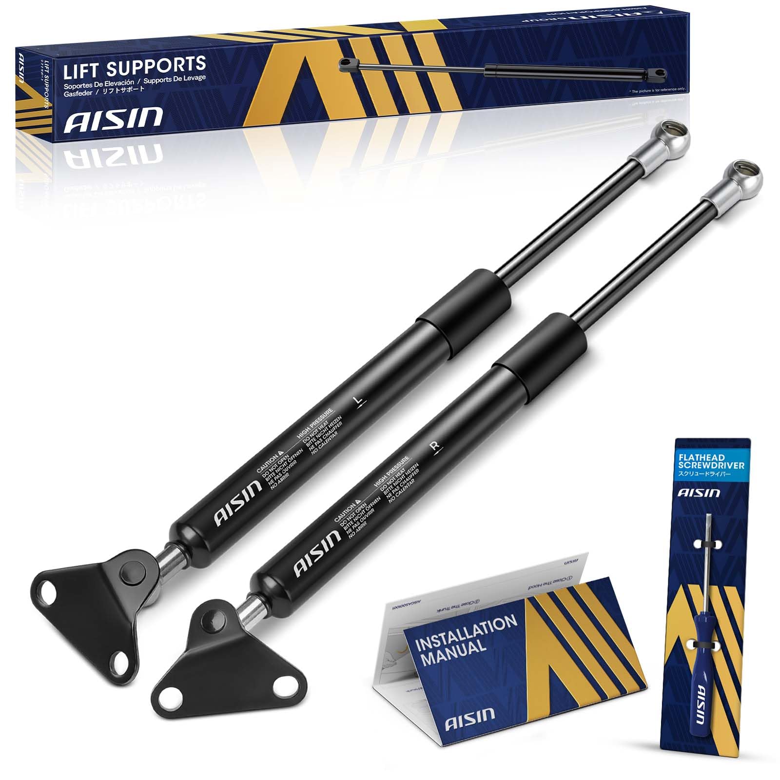 AISIN GAST-01146 Rear Tailgate Lift Supports Shock Struts - Compatible with Toyota Land Cruiser 2008-2011 & 2013-2018, Lexus LX570 2008-2011 & 2013-2018 - Set of 2