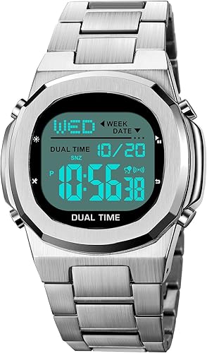 Miniatura 2 de Reginald Reloj electrónico multifuncional para hombre, reloj deportivo al aire libre, LED, pantalla digital, reloj de acero inoxidable