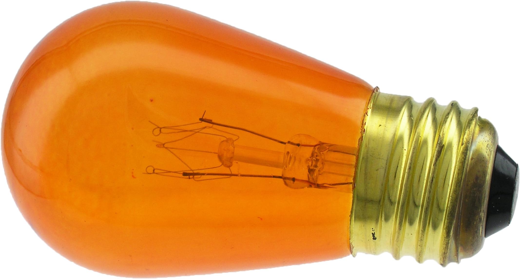 Novelty Light - 11watt S14 Commerical Grade S14 Transparent Color Replacement Bulbs, E27 Medium Base, Clear, 11 Watt, 25 Pack (Amber)