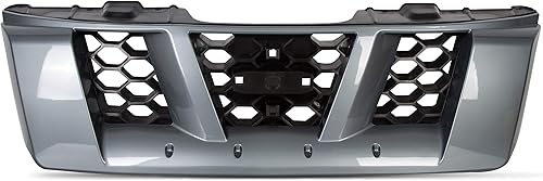 Miniatura 2 de HECASA Parrilla delantera compatible con Nissan Xterra Off-Road S SE 62310ZS20A, 62310EA000, NI1200220 Parachoques superior gris brillante