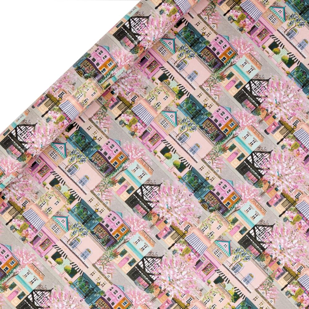 Glick - York Place Wrapping Paper Roll, for Birthdays and Other Celebrations, Gift Wrapping, Arts & Crafts, 4 metres x 70 cm, Multi-Coloured