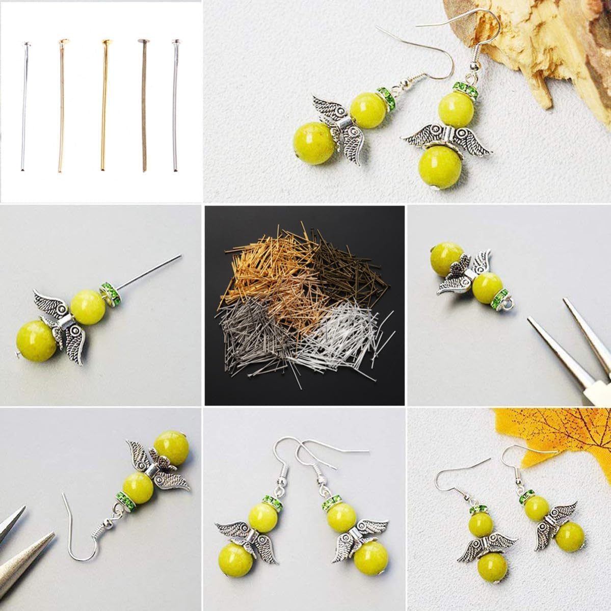T Shape Head Pins Alloy 5 Packs for DIY Jewelry Making Accessories