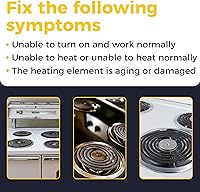 Vista 7 de 2026 Upgraded MP22YA Electric Range Burner Element 2 pcs MP15YA 6" and 2 pcs MP21YA 8" 4 Pack Unit Set Stove Burners Replacement for Whirlp00l
