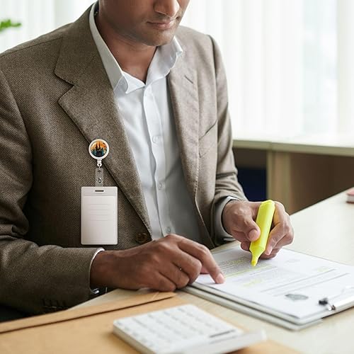 Miniatura 8 de Portatarjetas retráctiles de castillo de Halloween con clip de cocodrilo, etiqueta de nombre, tarjeta, carretes de insignia, hebilla giratoria de