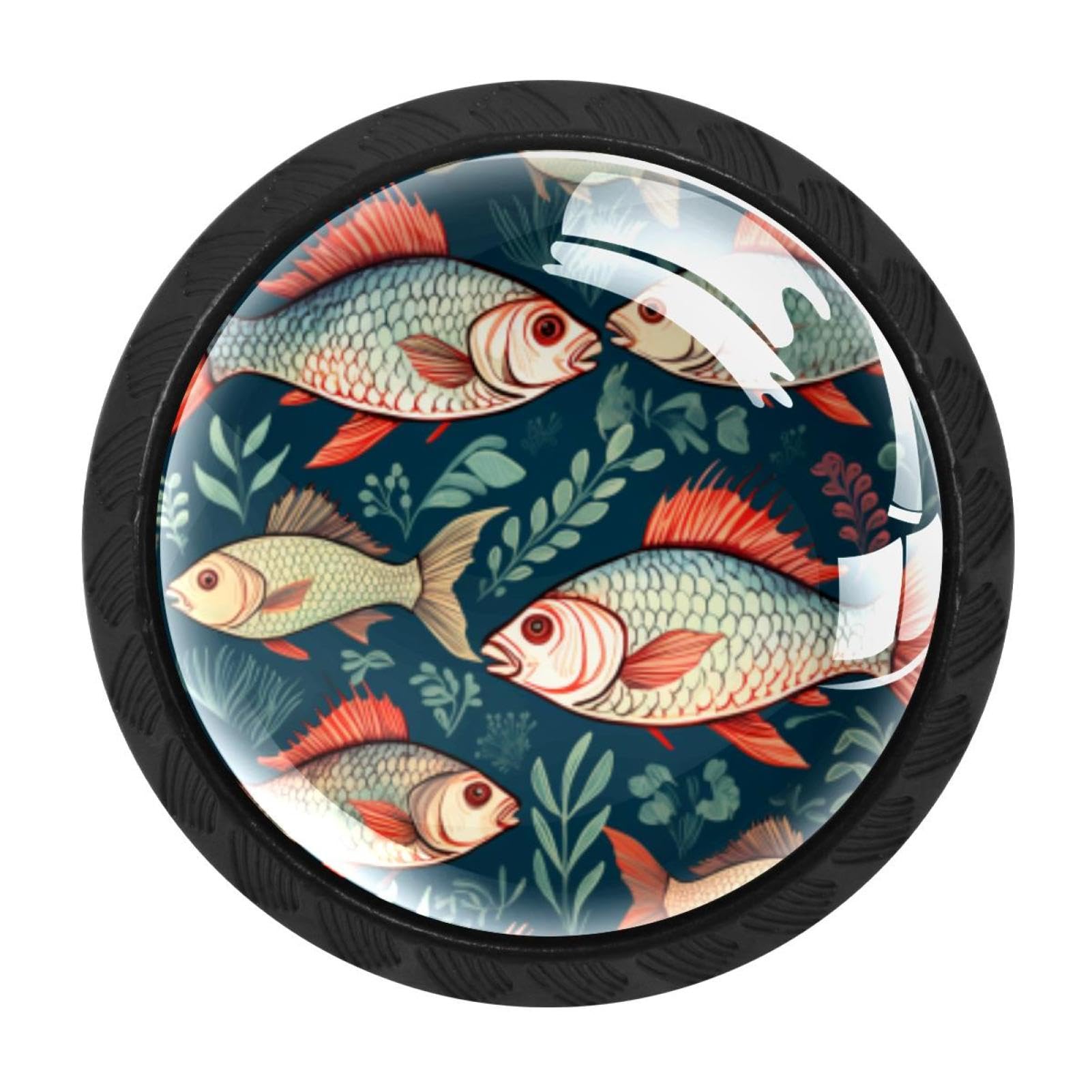 Chenzzzz Multicolored 07 4 Pieces Fish Kitchen Cabinet Knobs Drawer Knobs Dresser Knobs Black Knobs Drawer Pulls Dresser Drawer Handles Knobs For Dresser Drawers