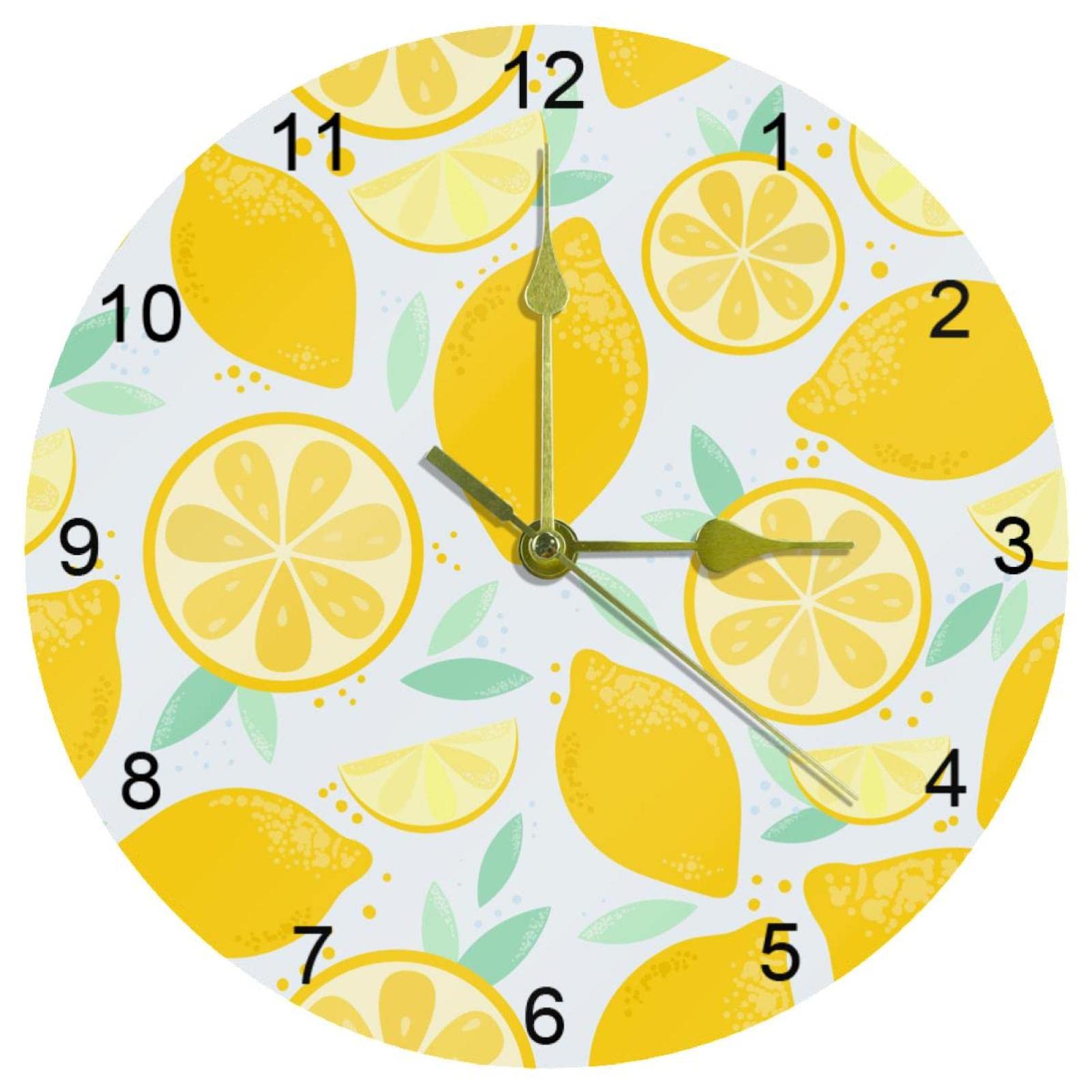 Horloge sans tic-tac jaune pour retrouver le sommeil et le calme