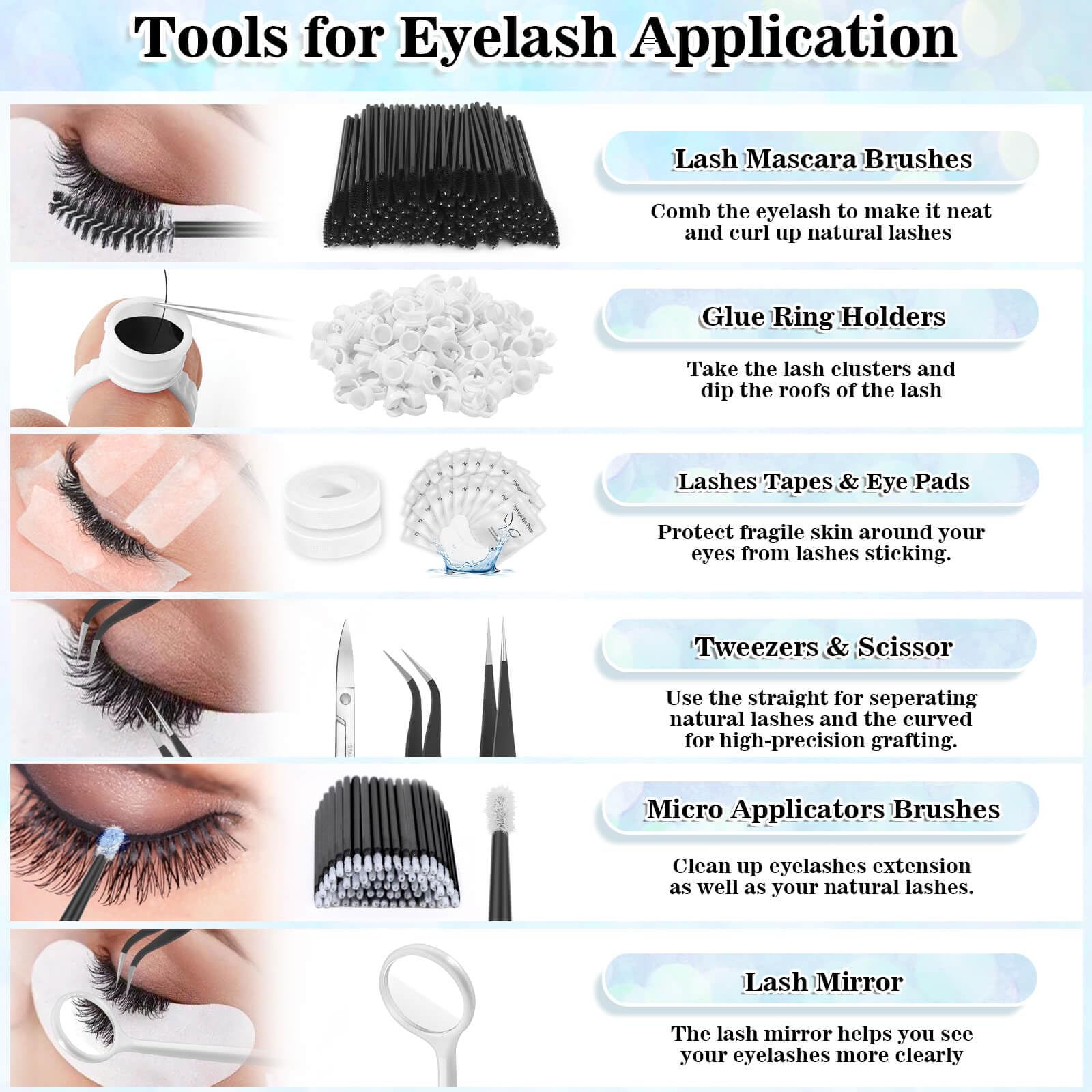 Tetutor Eyelash Extension Kit for Beginners with Mannequin Head