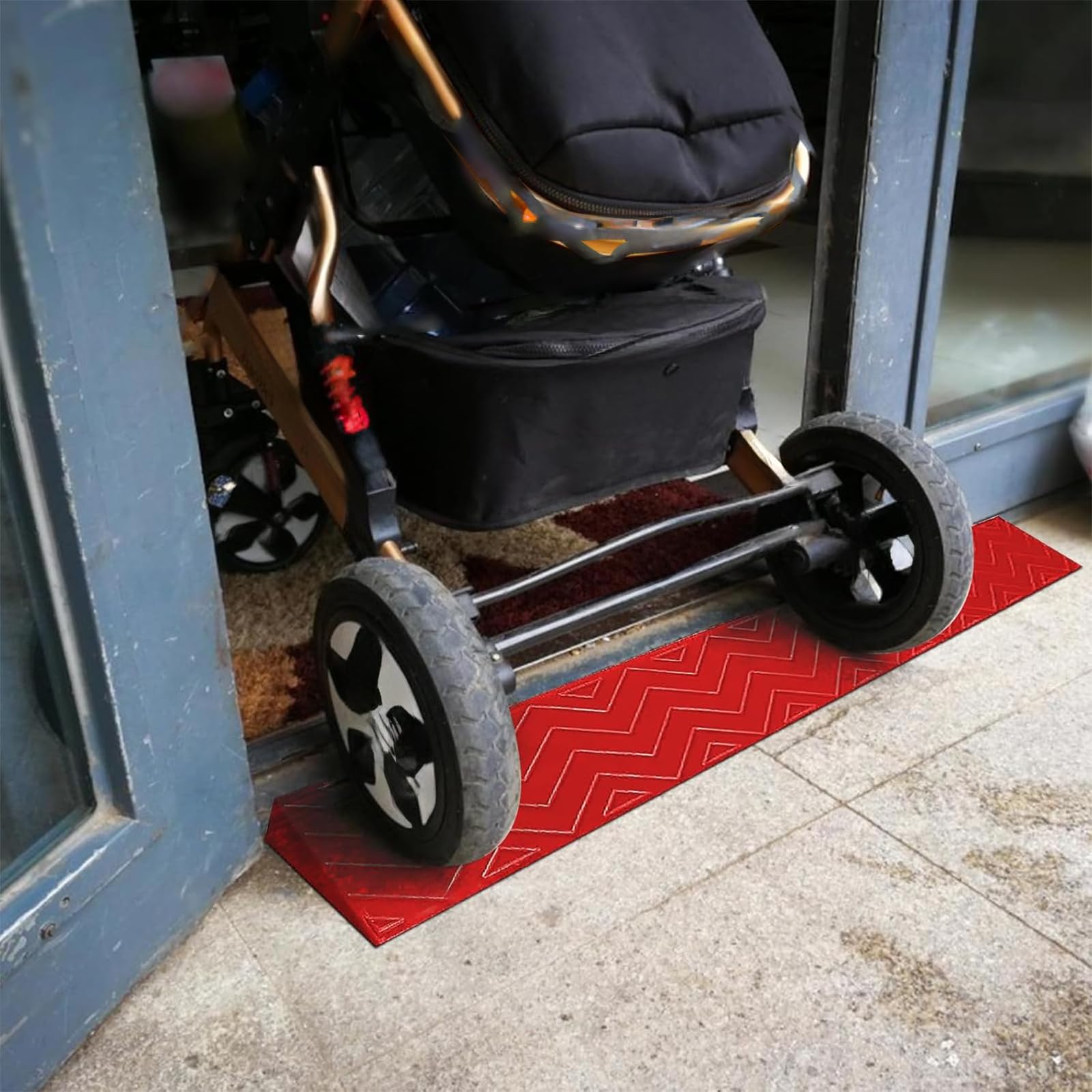 Rampa Di Soglia Portatile Rampa Per Marciapiedi, Per Scalini Altezza 3 A 10 Cm Rampa Per Sedia A Rotelle Antiscivolo Rampa Per Interni Per Spazzatrice Soglie Porte E Bagno ,Grigio,100*10*4cm
