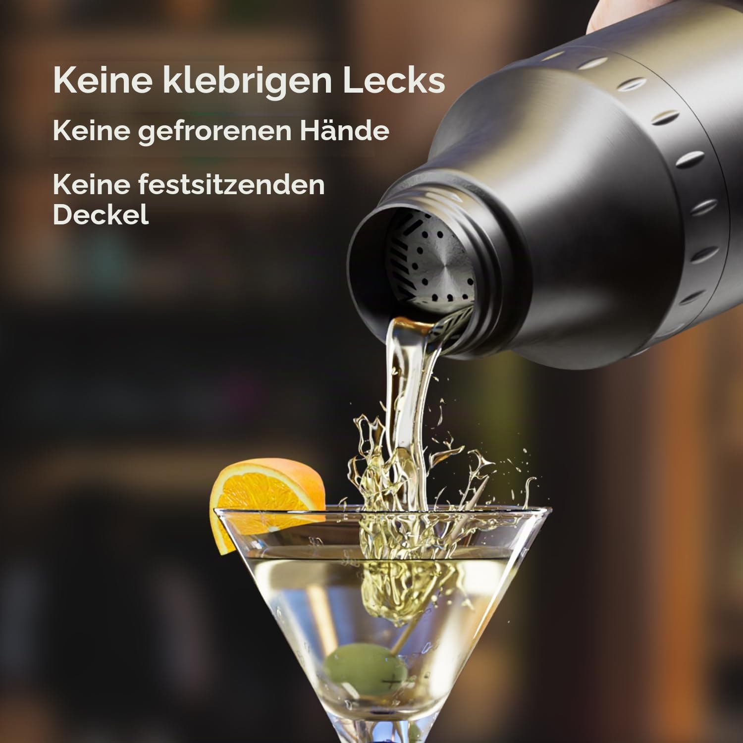 Magcheer Cocktail Shaker Set 900ml Edelstahl Doppelwand-Barkeeper Set mit Aufbewahrungsbox