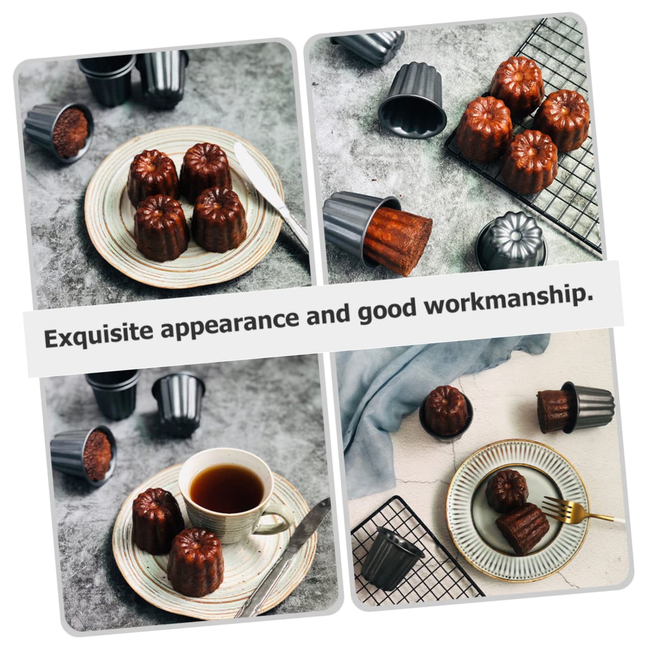 TOPBATHY Lot de 2 Moules à Muffins Antiadhésifs en Métal pour Un Démoulage Facile (4 Pièces)