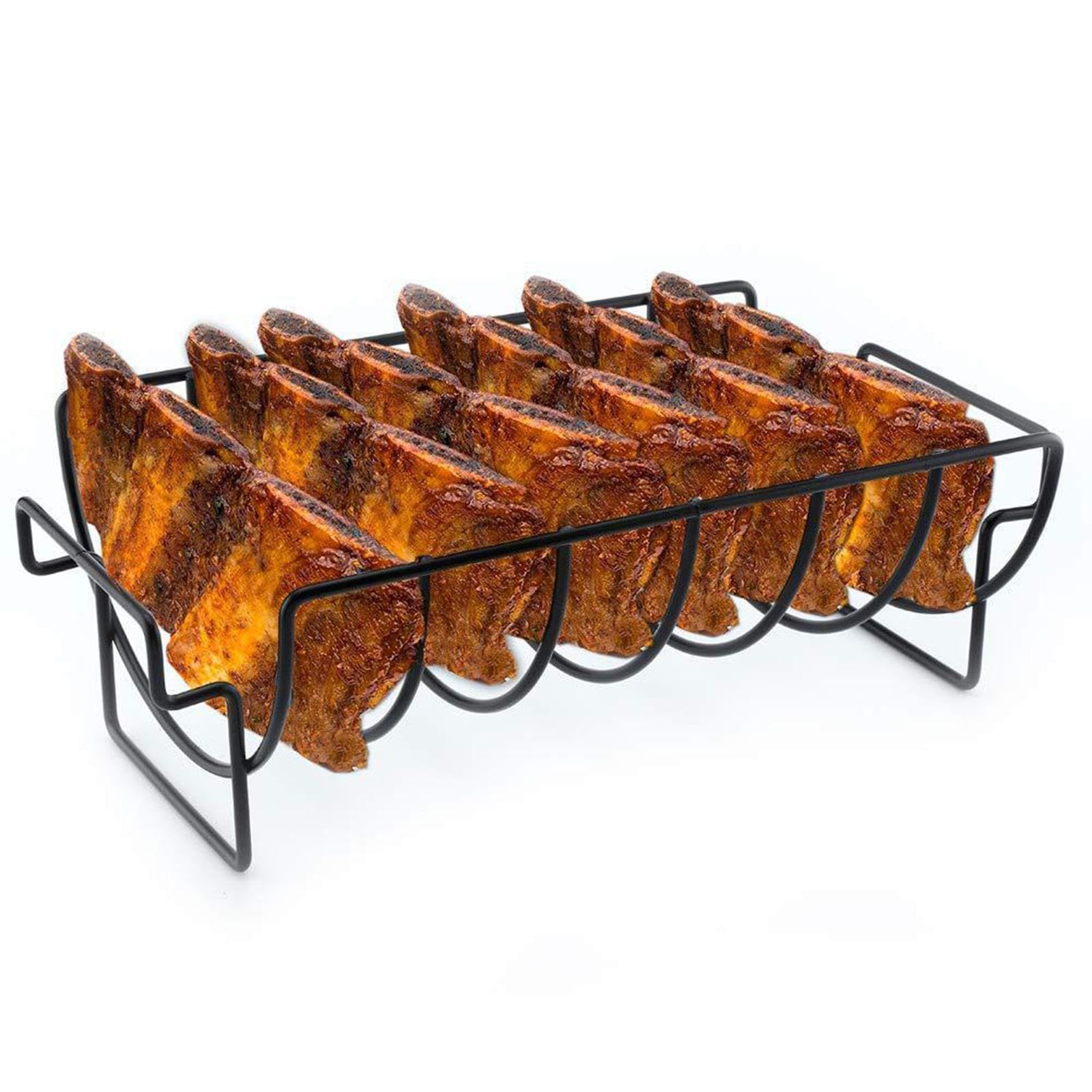 LOVIVER Support à côtes levées, Support à rôtir en Fer antiadhésif, Cadeaux Robustes, 6 Supports complets de côtes levées, Support à Steaks au Barbecue,