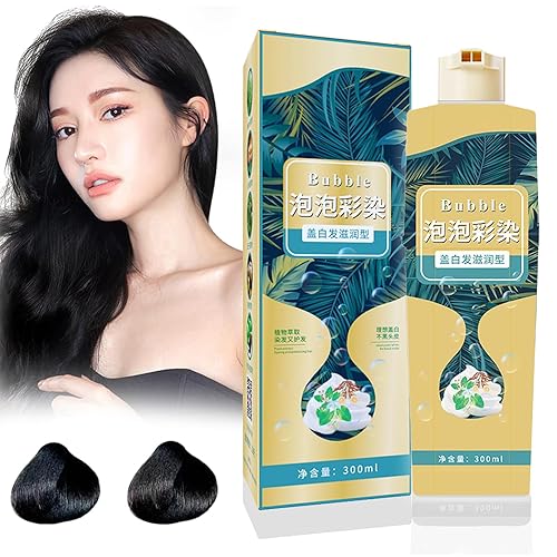 Tinte de burbujas de color de cabello gris, tinte de burbujas para el cabello, champú de tinte de burbujas, extracto de planta puro para tinte de