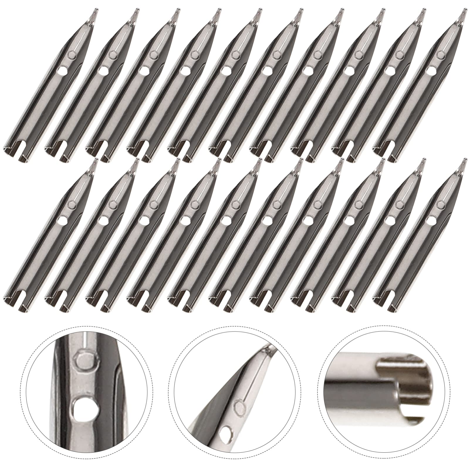 BCOATH 20Pcs Replacement Pen Nibs for Students Fountain Pen Tips for Smooth Writing Nibs for Calligraphy and Art Supplies