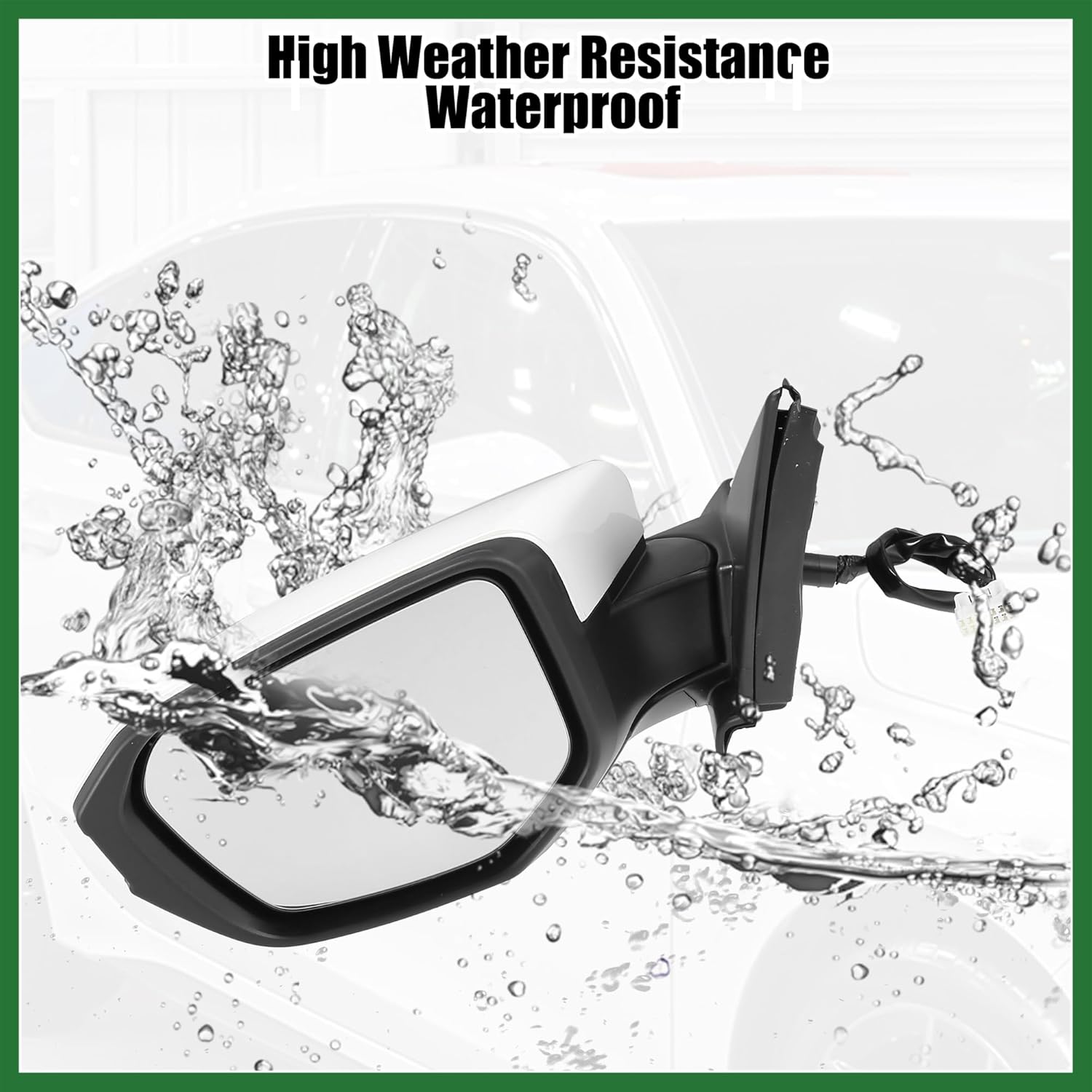 Motoforti Door Mirror Assembly Left Driver Side for Honda Civic 2016-2020 Power Glass Heated Manual Folding 5 Pins White Paint to Match Replace No.76258TBAA21ZA Long-lasting