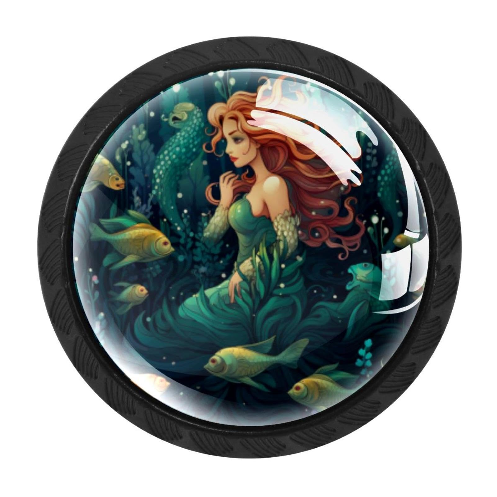 Chenzzzz Multicolored 07 4 Pack Mermaid Drawer Knob Cabinet Hardware