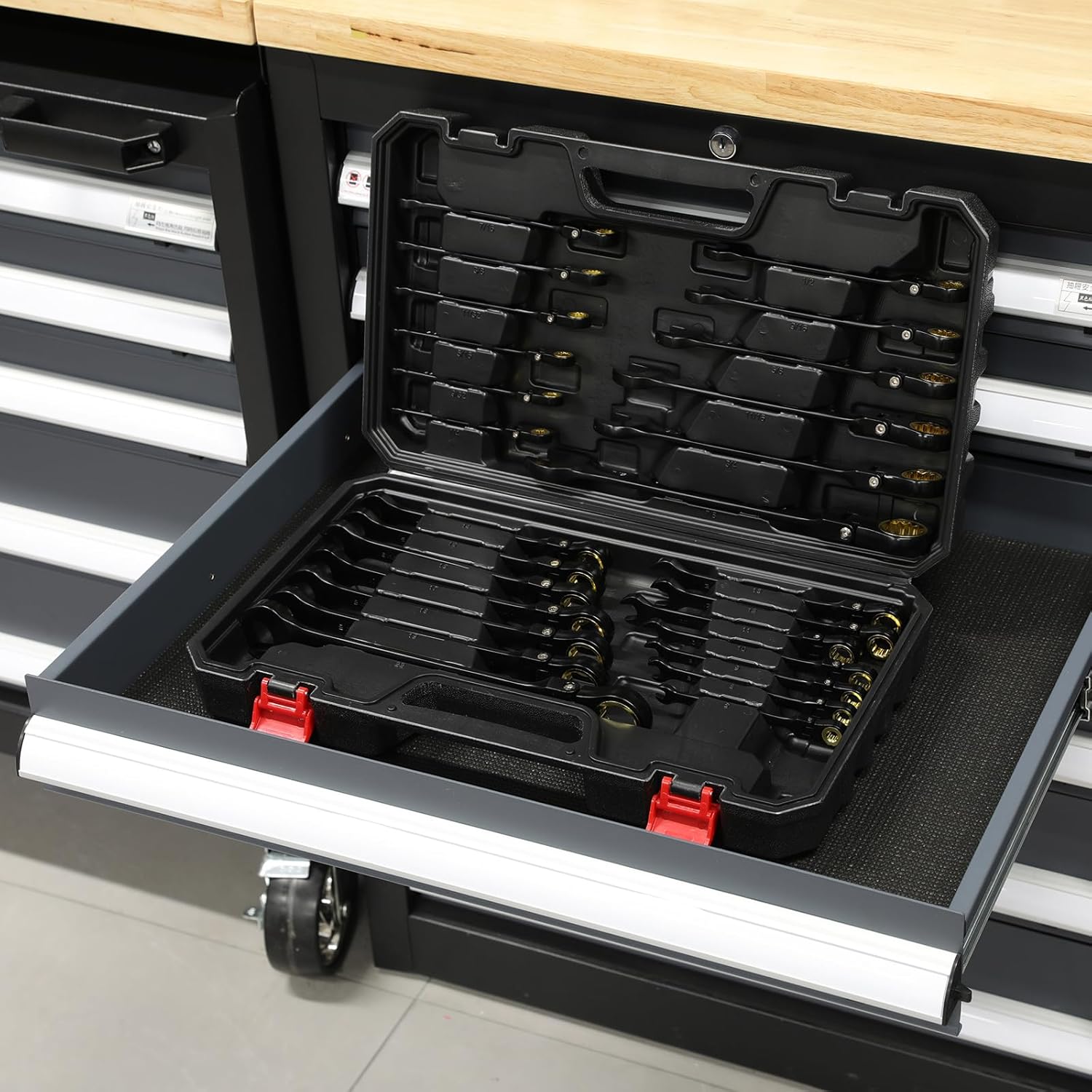EMENTOL 26 Pieces Flex-Head Ratcheting Wrench Set, Heavy-Duty Combination Wrenches, Metric 6-22mm & SAE 1/4-7/8", 72 Teeth, CR-V Steel, with Organizer Box