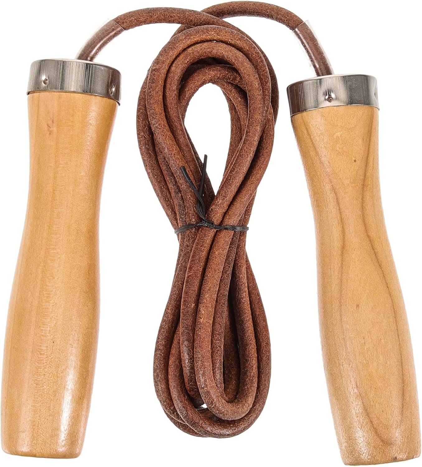 Weighted Wooden Handle Jump Rope for Fitness and Weight Loss Portable Cowhide Skipping Rope with Smooth Durable Handles Comfortable Grip for Exercise and Physical Education