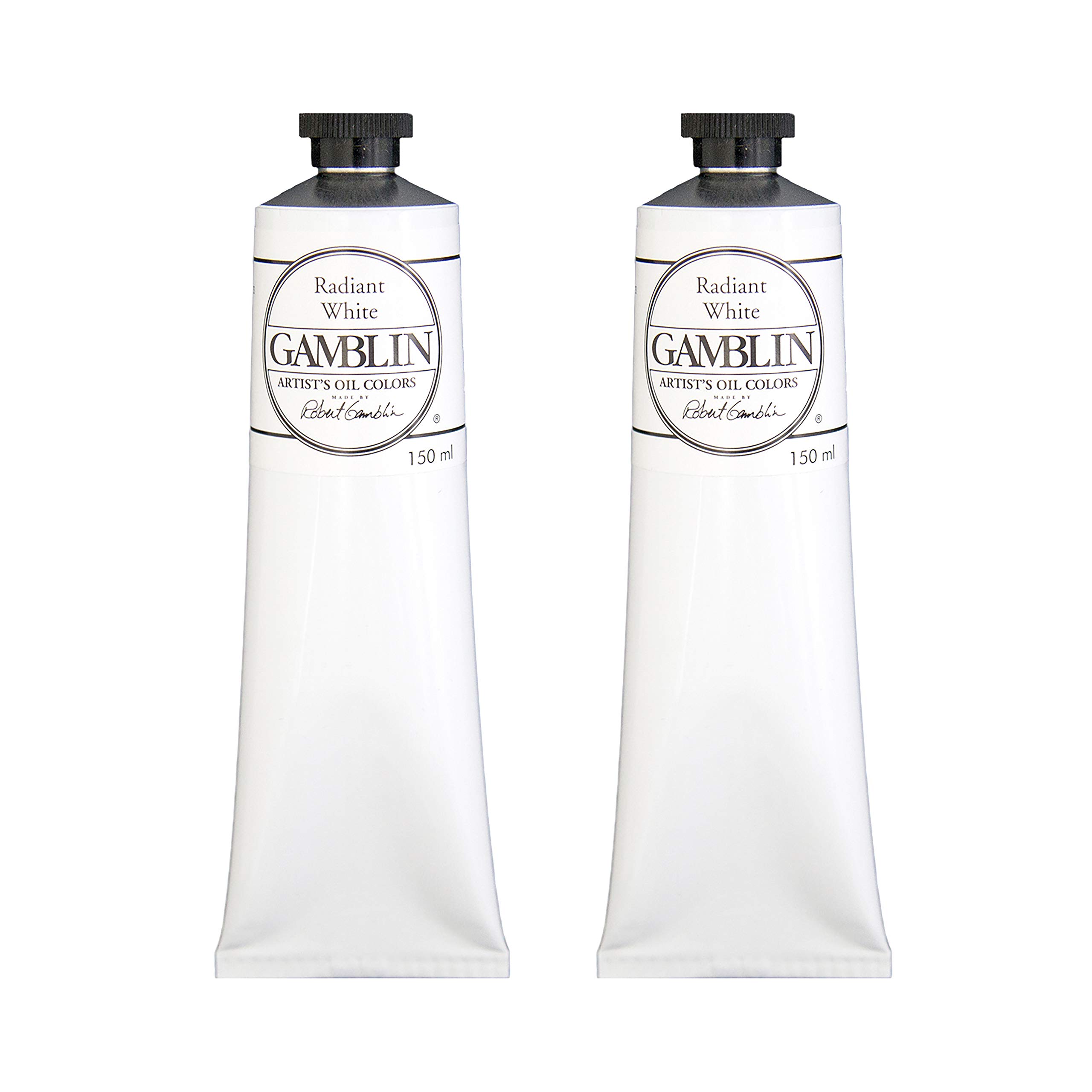 Gamblin Artist Oil Paint Set For Professionals - Radiant White - 150ml Tubes - 2 Pack