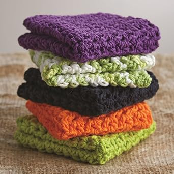 Lily 10200100002 Sugar 'N Cream The Original Solid Yarn, 2.5oz, Medium 4 Gauge, 100% Cotton - Black - Machine Wash & Dry