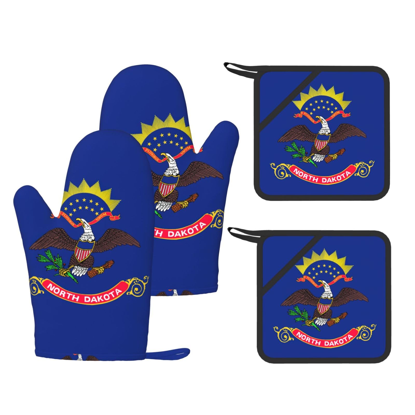 Manique silicone anti-brûlure lot de 4 gants avec doigts protecteurs cuisine Dakota du Nord