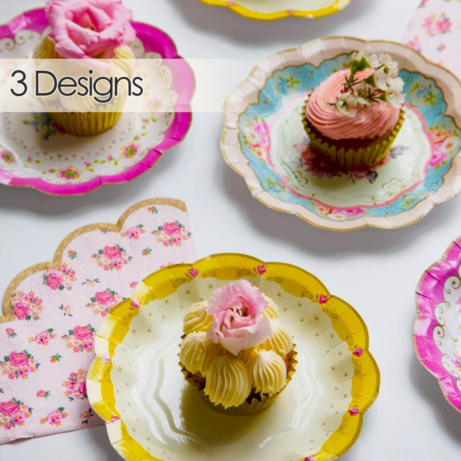 | 12x Disposable Vinta Floral Paper Plates | Disposable