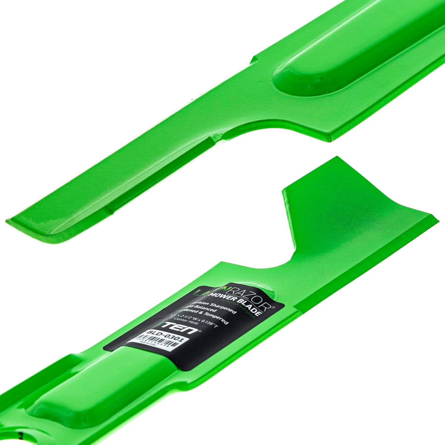8TEN LawnRAZOR Blade Set for Exmark Quest QST20BE422 42 Inch Deck 109-9982 (Notched High Lift) 2 Pack