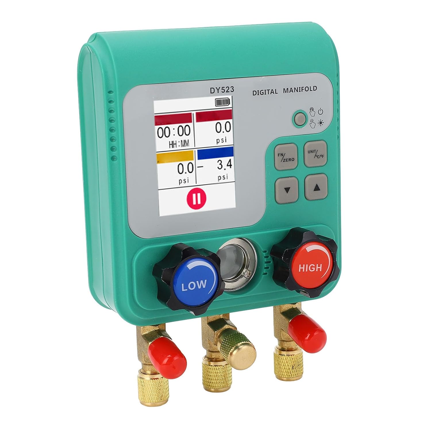 Fafeicy Car AC Vacuum Pressure, Refrigeration Digital Manifold Meter HVAC Vacuum Pressure Temperature Tester Kit for, Electromechanicalgauge