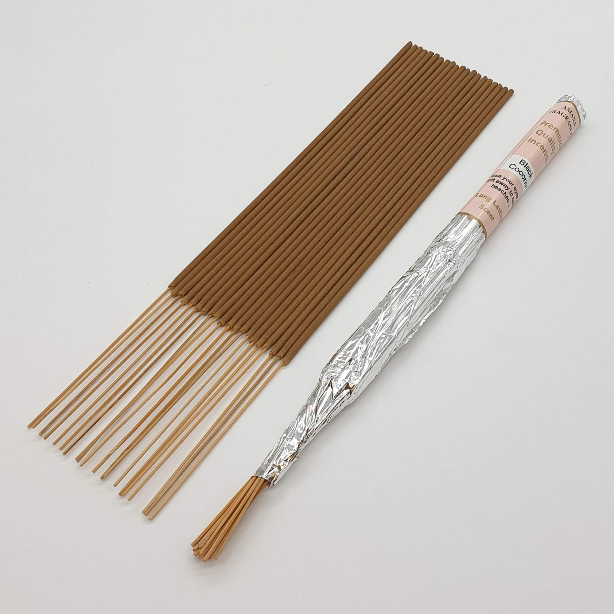 โ Long Burning Incense Sticks from Amana Fragrances - all scents in one listing (Black Coconut)