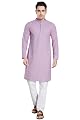 DIVISIVE Men's Sequince Embroidered Cotton Blend Slim Fit Kurta Pyjama Set (DKRT32_L_Lavendar)