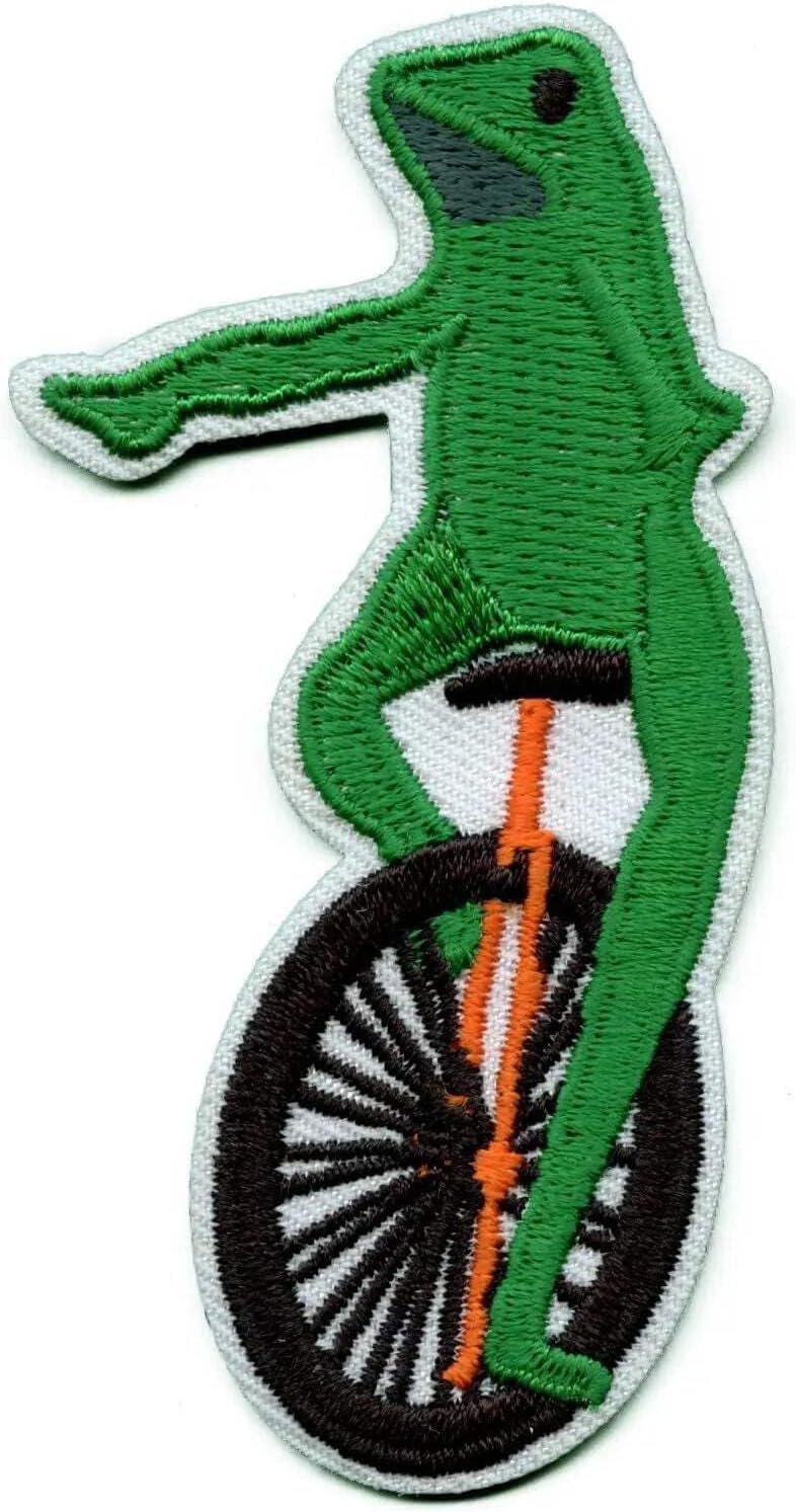 Its Dat Boi Frog Patch Unicycle Meme Iron On Embroidered
