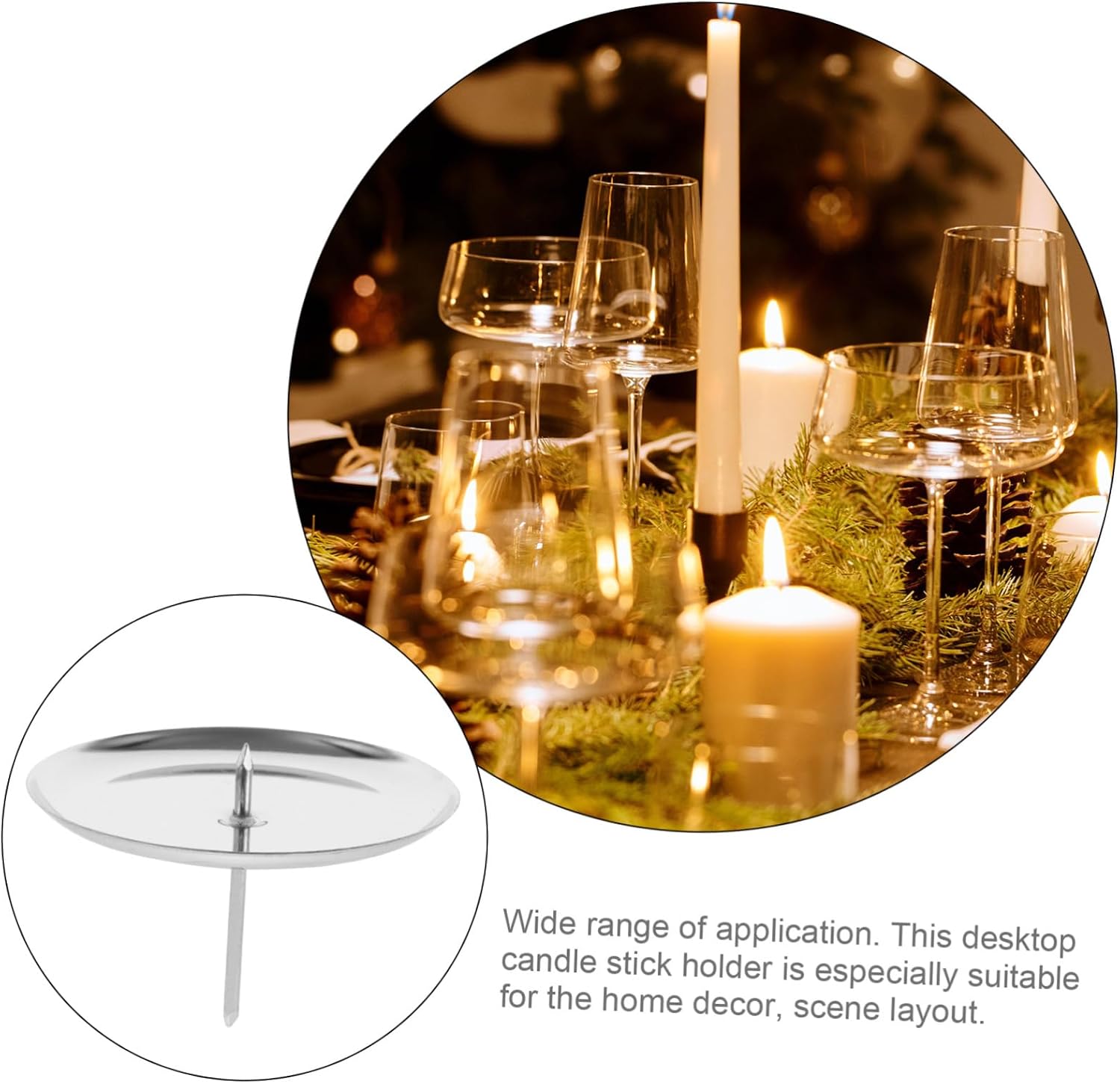 10pcs Christmas Candle Plate Pillar Candle Holders for Festive Table Decor for Weddings and Holiday Gatherings
