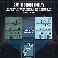 Vista 5 de AUTOOL Juego de medidor de compresión digital automotriz, 0-426PSI 0~29bar para kit de herramienta de prueba de compresión de cilindro de motor