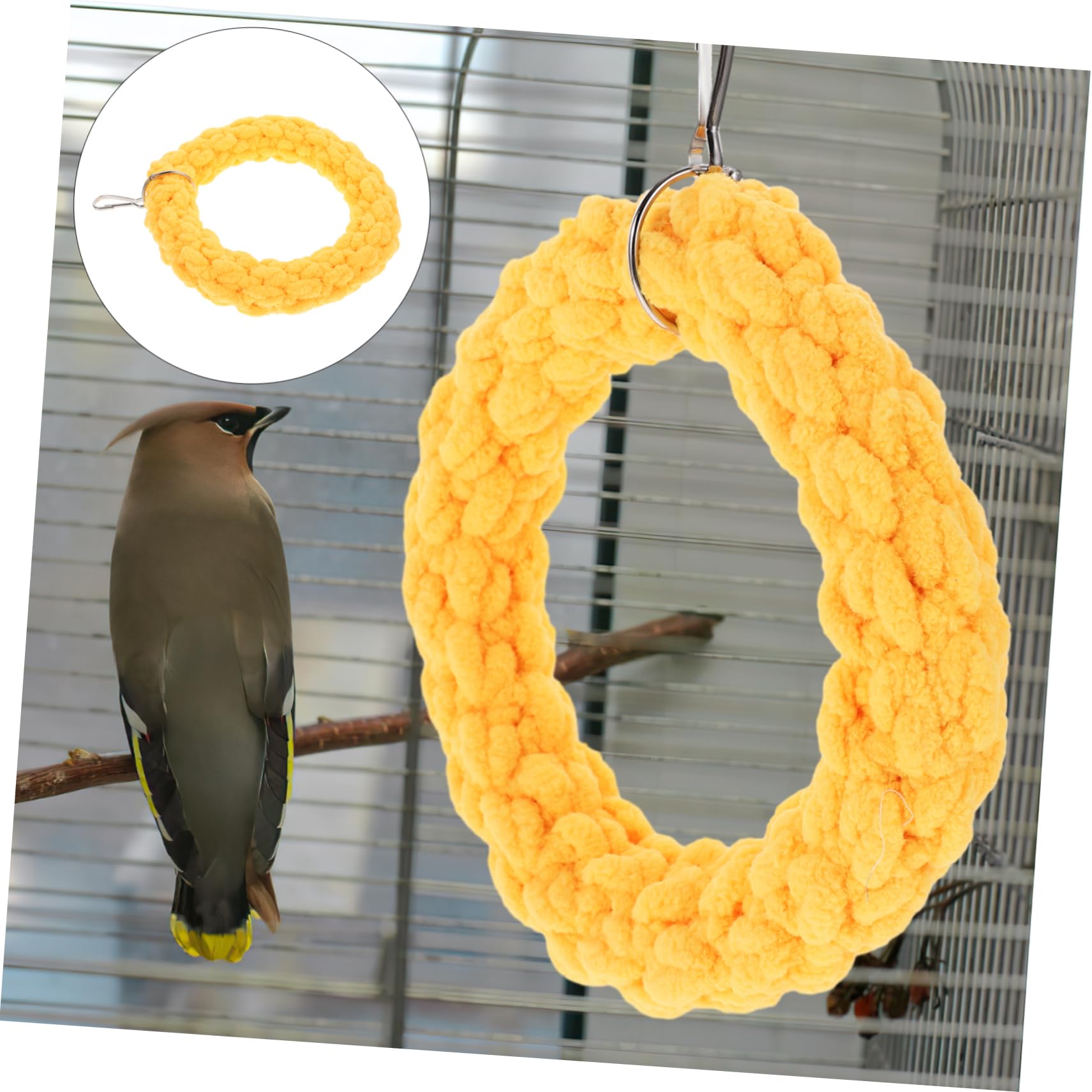 BESPORTBLE 5stücke Papageienschaukel Aus Baumwollseil Handgefertigtes Vogelspielzeug Für Wellensittiche Und Nymphensittiche Stabile Hängeschaukel Balance Und Koordination Als
