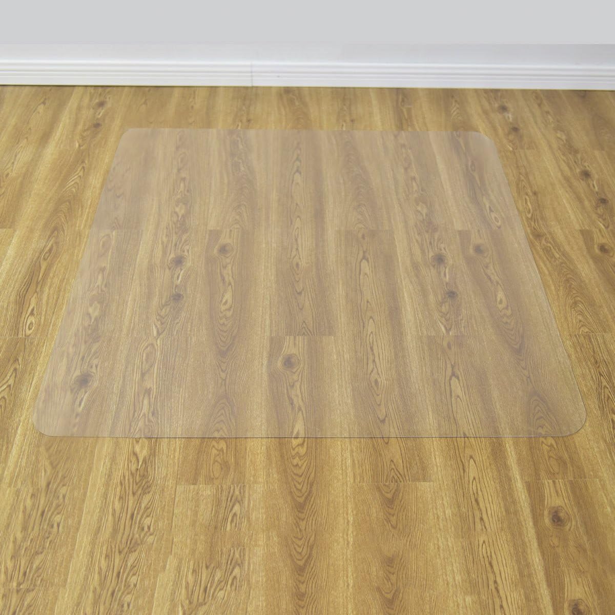 Goplus Office Chai Mat, 47” x 47” Chair Mat for Hardwood Floor, Transparent Clear Floor Mat for Home, Floor Protector, Heavy Duty PVC Desk Chair Mat