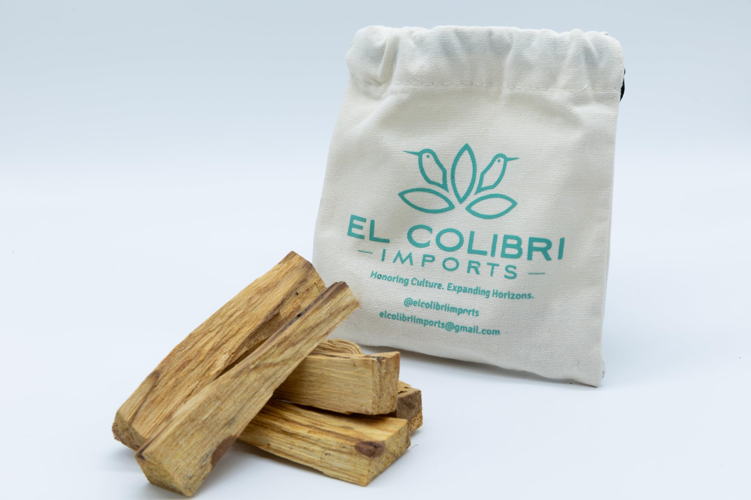 Ethically Sourced Peruvian Palo Santo Incense Sticks, 6 Pack, 6 Sticks per Pack, Reusable Canvas Bag