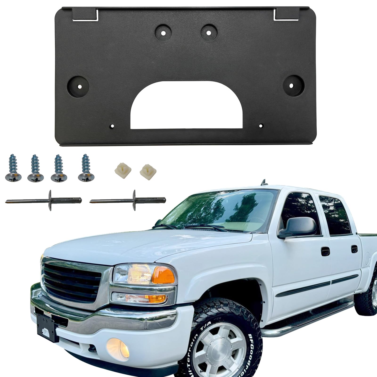 Soporte de plástico para matrícula frontal compatible con GMC Sierra 3500HD 8