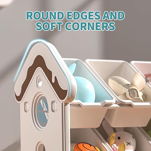 Miniatura 5 de UNICOO Kids Candy House - Armario de almacenamiento de juguetes de 4 niveles  Almacenamiento y organización estilo Montessori con 12 contenedores