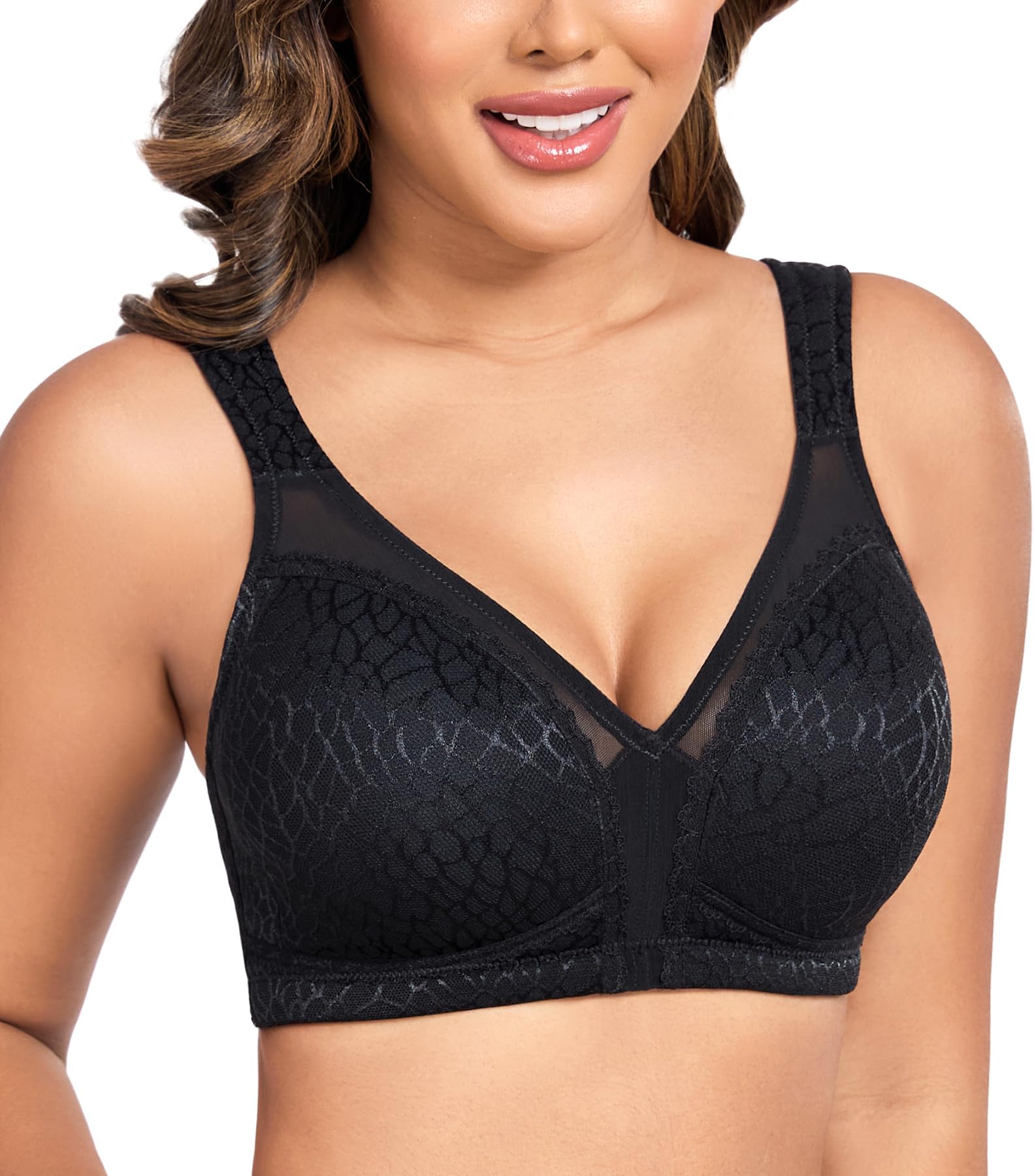– Plus Size Everyday Bras for Women Minimizer Full Coverage Non Padded Wirefree