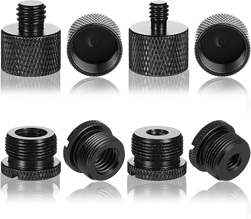 Juego de 8 adaptadores de soporte de micrófono, adaptadores de metal para micrófono, 58 hembra a 38 macho y 38 hembra a 58 macho, 58 hembra a 14