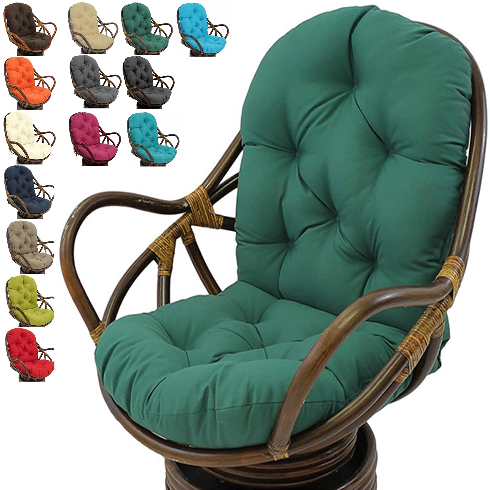 FUYAO Outdoor Swivel Rocker Cushion, Waterproof Improved Comfy Hammocks Papasan Chair Cushion, Rocking Chair Cushion Tufted High Back, For Rattan Swing Wicker Rattan Egg Chair