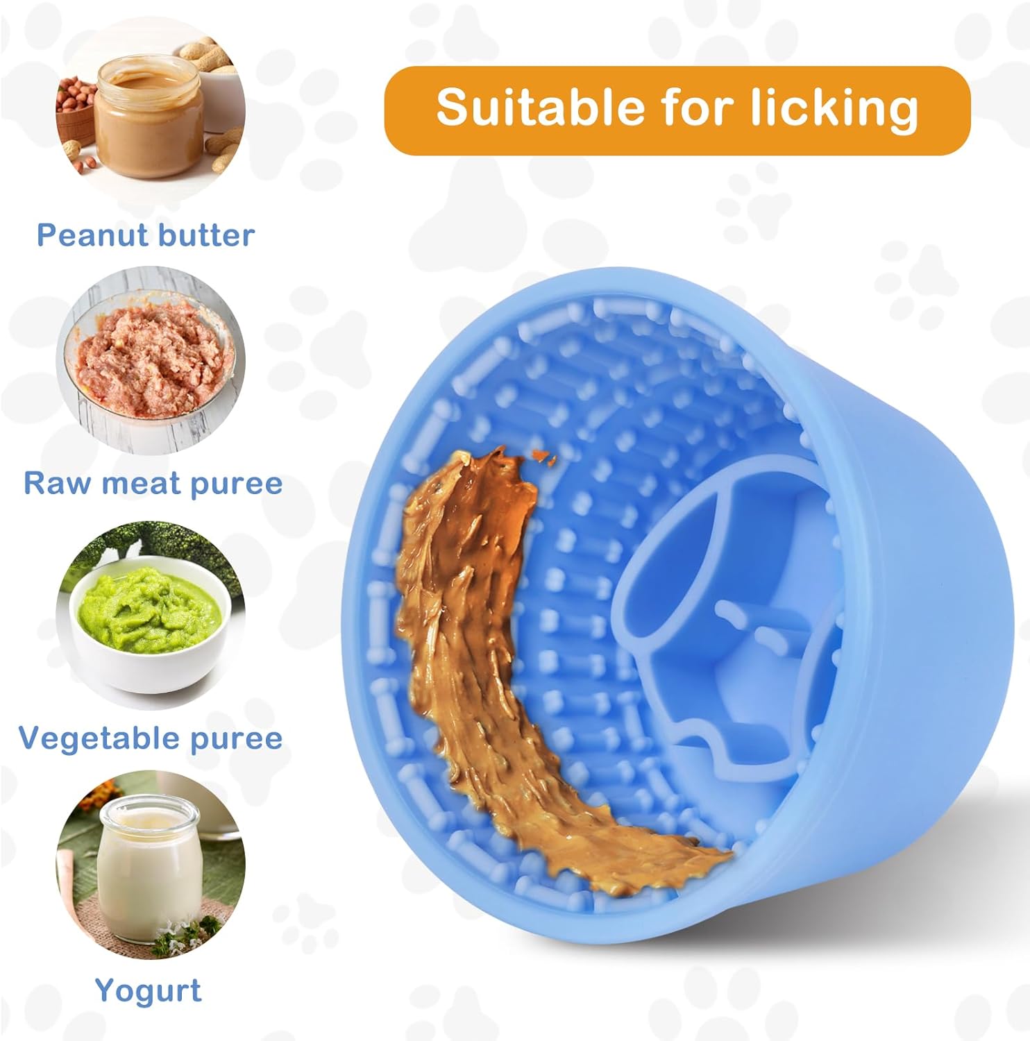 Slow Feeder Dog Freeze Bowls, Slow Feeding Dogs Bowl Large Breed, Silicone Puppy Lick Pad for Fast Eater, Dog Food Feeding Bowl with Lick Mat to Slow Down Eating