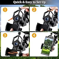 Vista 8 de Adaptador universal para teléfono celular, compatible con telescopio monocular binocular y microscopio para moto, etc. Registra la naturaleza