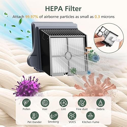 Miniatura 5 de Rodillo de cepillo S7 PRO (para versión 1 - FW200300US) y juego de filtros HEPA compatible con aspiradora inalámbrica en seco y húmedo Tineco Floor