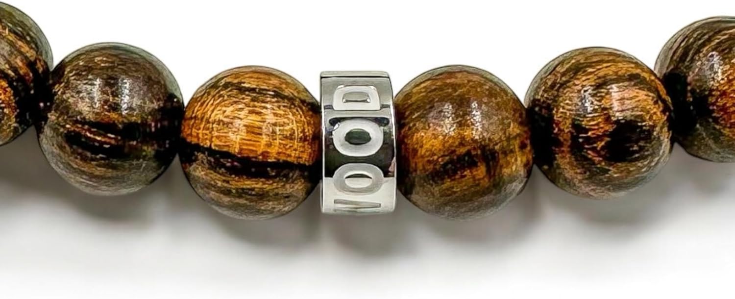 Everwood Men’s Handmade Beaded Bracelets – 8mm Natural Wood Stretch Jewelry – Multiple Styles & Sizes – Cascade Collection Original – Gift For Him - Image 6