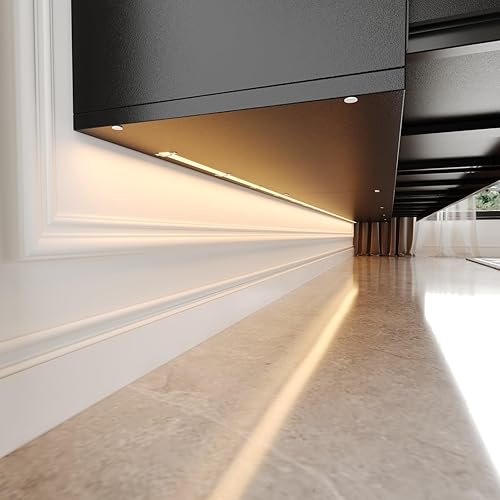 Miniatura 4 de MOUMON Consola de TV flotante con cajones y luces de alto brillo, moderno soporte de TV montado en la pared, centro de medios flotante para sala de