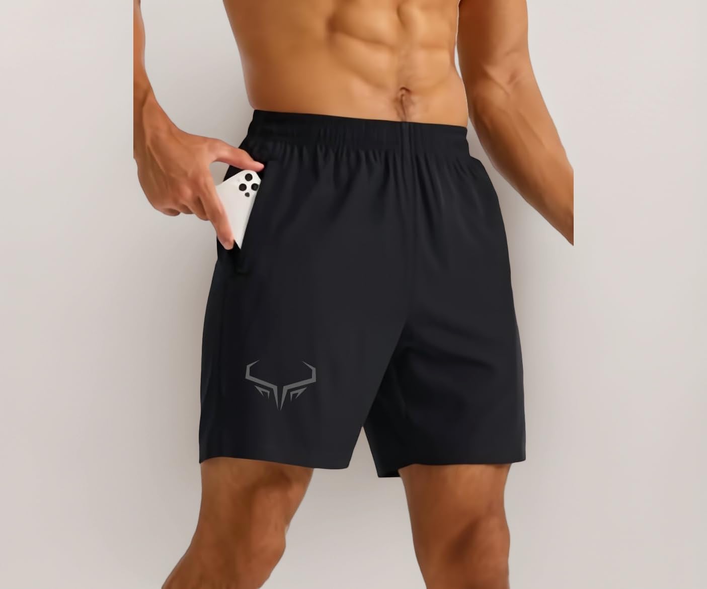 3Colours RGB Men's Outdoor Quick Dry Lightweight Sports Shorts Zipper Pockets Horn