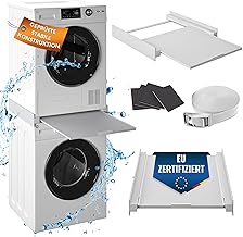 MEISTERWERK - Intermediate frame with pull-out shelf - (EU certified) connecting frame for washing machine and dryer - intermediate kit with storage surface