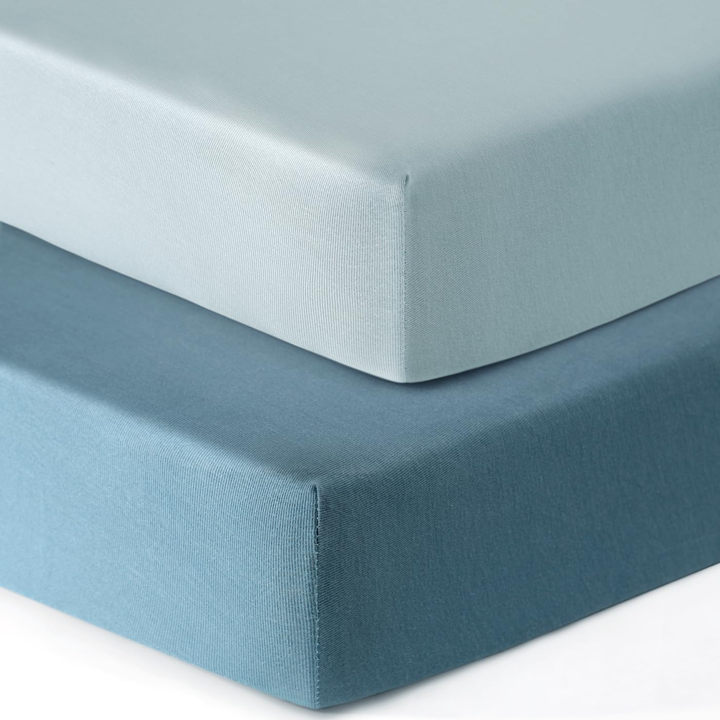 GRSSDER Jersey Crib Sheets for Boys and Girls, Stretchy Ultra Soft Crib Fitted Sheets Set 2 Pack, Universal Fit All Standard Crib Mattress Pads Safe